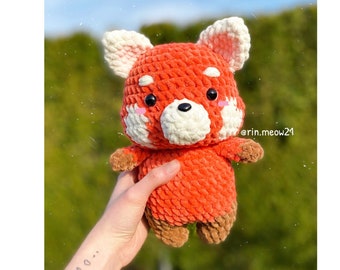 Crochet Pattern - Chubby Mei the red panda, bear, cute, kawaii, handmade, chunky yarn