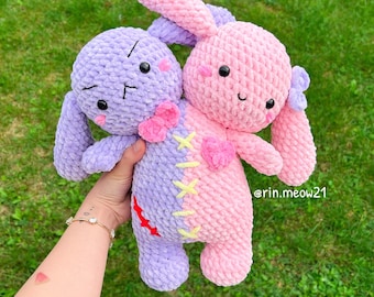 Crochet Pattern - Two Headed Plushie, bunny, bear, halloween, kawaii, cute, handmade, soft toy,