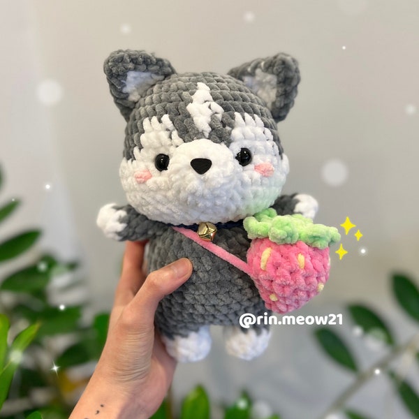 Crochet Pattern - Husky the dog, cute dog, diy