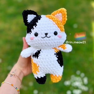 2in1 Crochet Pattern - Brownie the Calico Cat and White meow, soft toy meow meow, plushie, handmade, cute, kawaii
