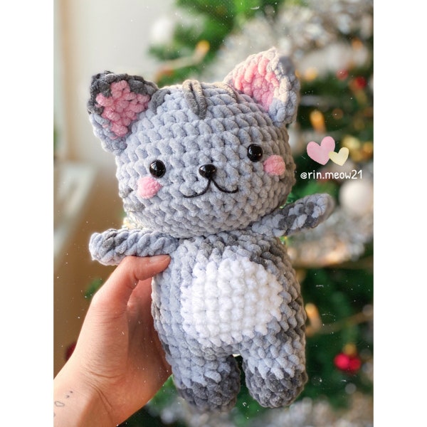 Crochet Pattern - Sam the MEOW, cat, kitty, miao, handmade plush, cute toy, amigurumi cat, pet animal, plushie, lovely, kawaii cat