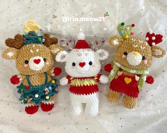 3in1 Crochet Pattern - Xmas Reiny the reindeer brothers