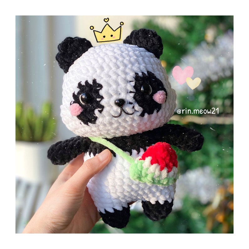 Crochet Pattern POPO the panda, bear, plush, handmade, wild animal, soft toy, cute bear, lovely image 2