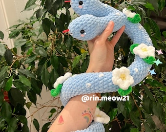 4in1 Crochet Pattern - Two head snake, Yinyang snake, Valentine snake, Flower snake, One head snake