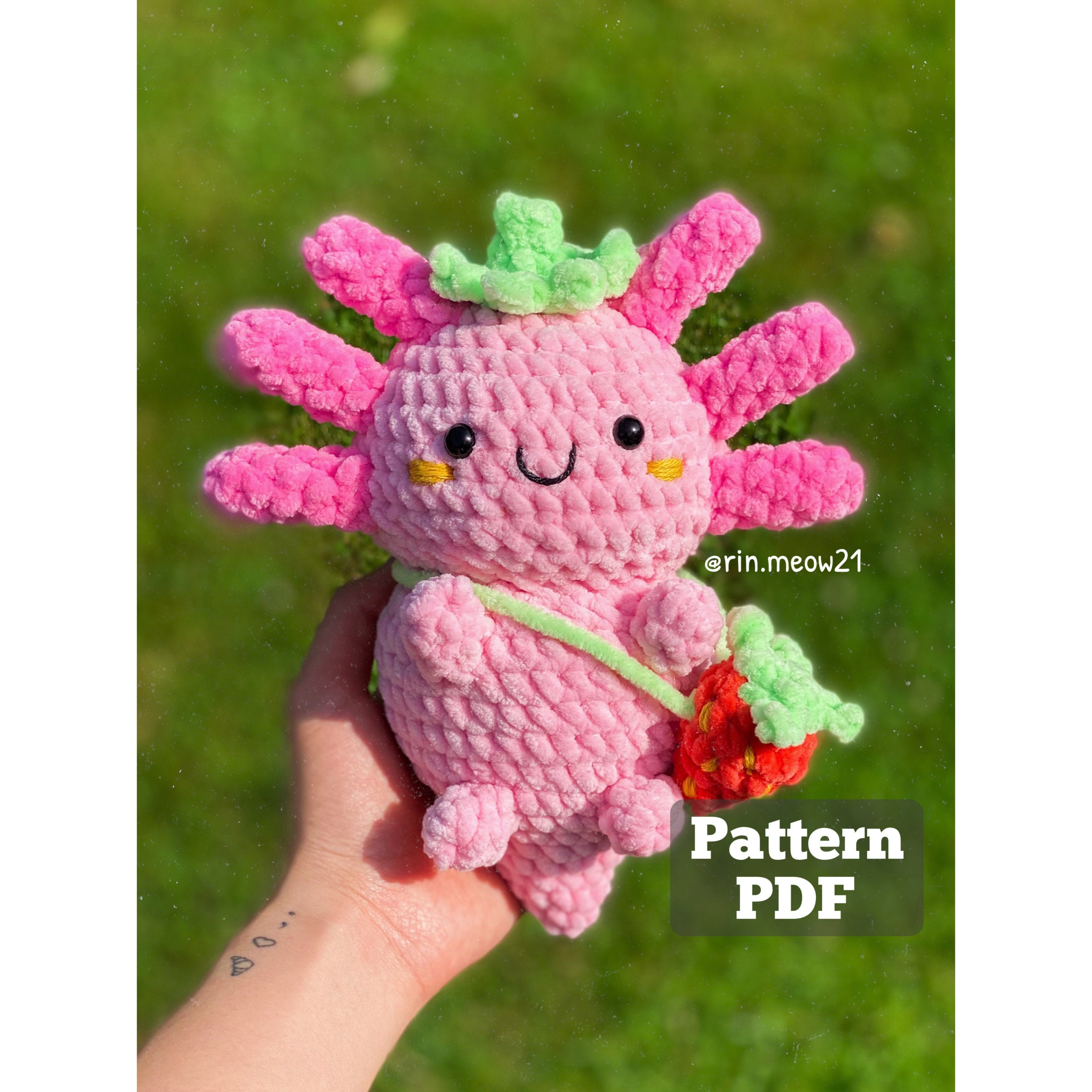 Crochet Pattern Hippo Ice Cream, Chubby, Stuffed Animal, Cute