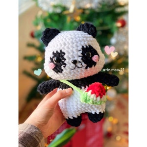 Crochet Pattern - POPO the panda, bear, plush, handmade, wild animal, soft toy, cute bear, lovely