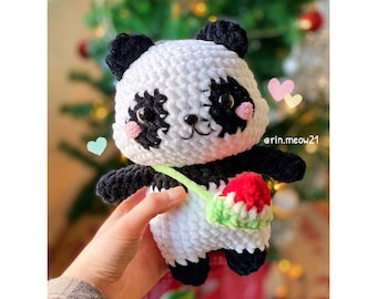 Patrón de ganchillo - POPO el panda, oso, felpa, hecho a mano, animal salvaje, peluche, oso lindo, encantador