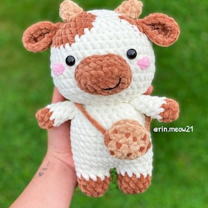 2in1 Crochet Pattern Chubby Milky Cow, crochet milk cow pattern, cute, farm animal image 2