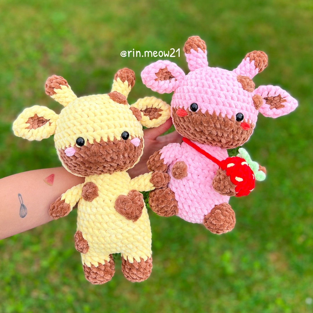 2in1 Crochet Pattern Kakao the Giraffe, Cute Giraffe, Strawberry
