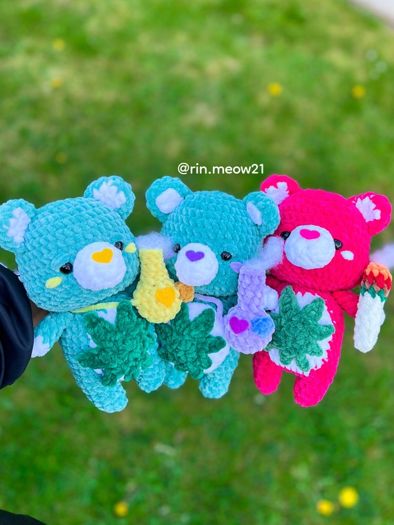 Crochet Pattern Hihi the Bear Smoking Bear Green Bear - Etsy