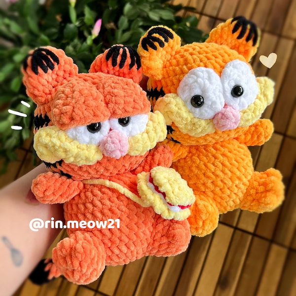 Crochet Pattern - Fat Orange Lasagne Meow, lazy chubby orange cat