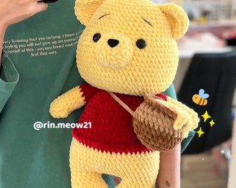 Patrón de crochet - oso con tarro de miel