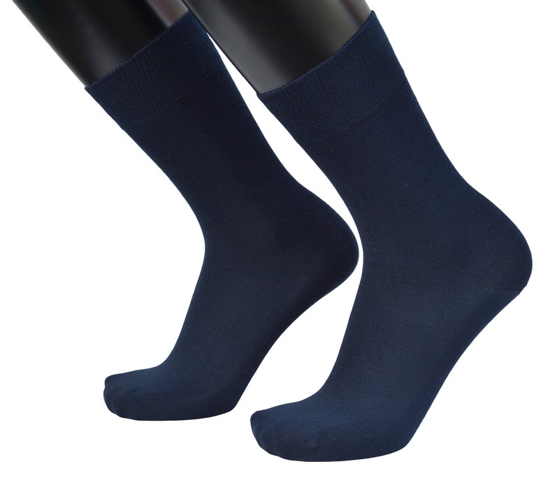 Atvida Men's Premium Bamboo Dress Socks Solid Navy Etsy