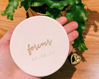 Clay wedding ring bride groom bridesmaid jewellery engagement trinket dish tray holder personalised gift for him her anniversary