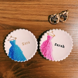 Handmade clay bridesmaid bridal bride wedding trinket dish gift present friend