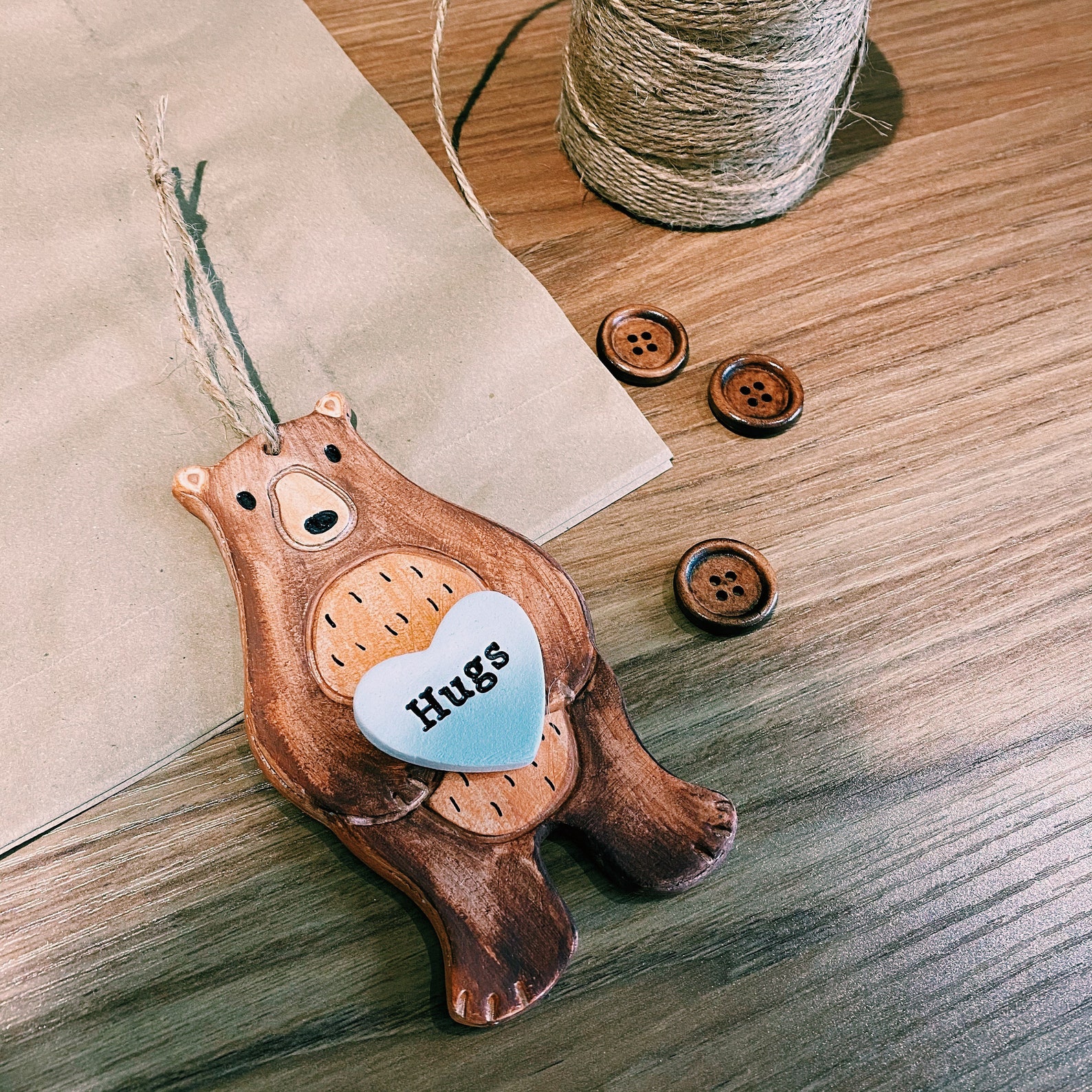 Handmade Hand Painted Bear Hug Gift for Friends Family Etsy