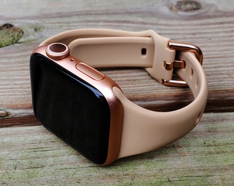 Soft Silicone Wrist Band Sports for Apple Watch Series 11, 10, 9, 8, 7, 6, 5, 4, 3, 2, 1, and SE | Walnut