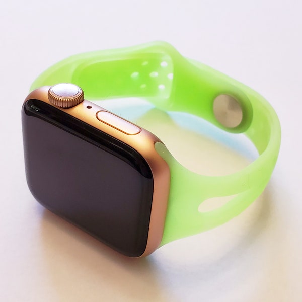 Soft Shiny Neon Wristband Narrow Design Watch Bands for Apple Watch 9, 8, 7, 6, 5, 4, 3, 2, 1, and SE | fits 38mm/40mm/41mm watch cases only