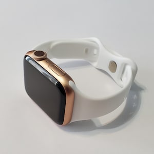 White Silicone Apple Watch Band, Soft Narrow Wristband for all Series