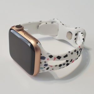 Bracelet de montre étroit avec motif imprimé multicolore, pour Apple Watch 9, 8, 7, 6, 5, 4, 3, 2, 1 et SE