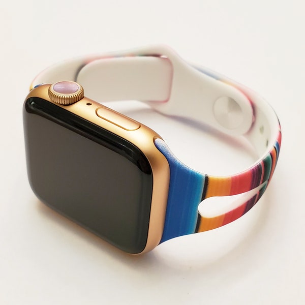 Multicolor Stripe Apple Watch Band | Silicone iWatch Strap (38/40/41mm) for all Series