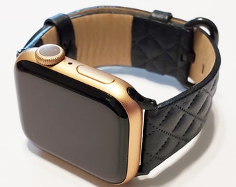 Leather Band for Apple Watch Series 11, 10, 9, 8, 7, 6, 5, 4, 3, 2, 1, and SE | for all Models | Black
