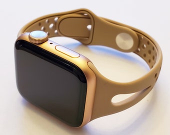 Soft Silicone Apple Watch Band, Walnut Color, 38/40/41mm for all Series