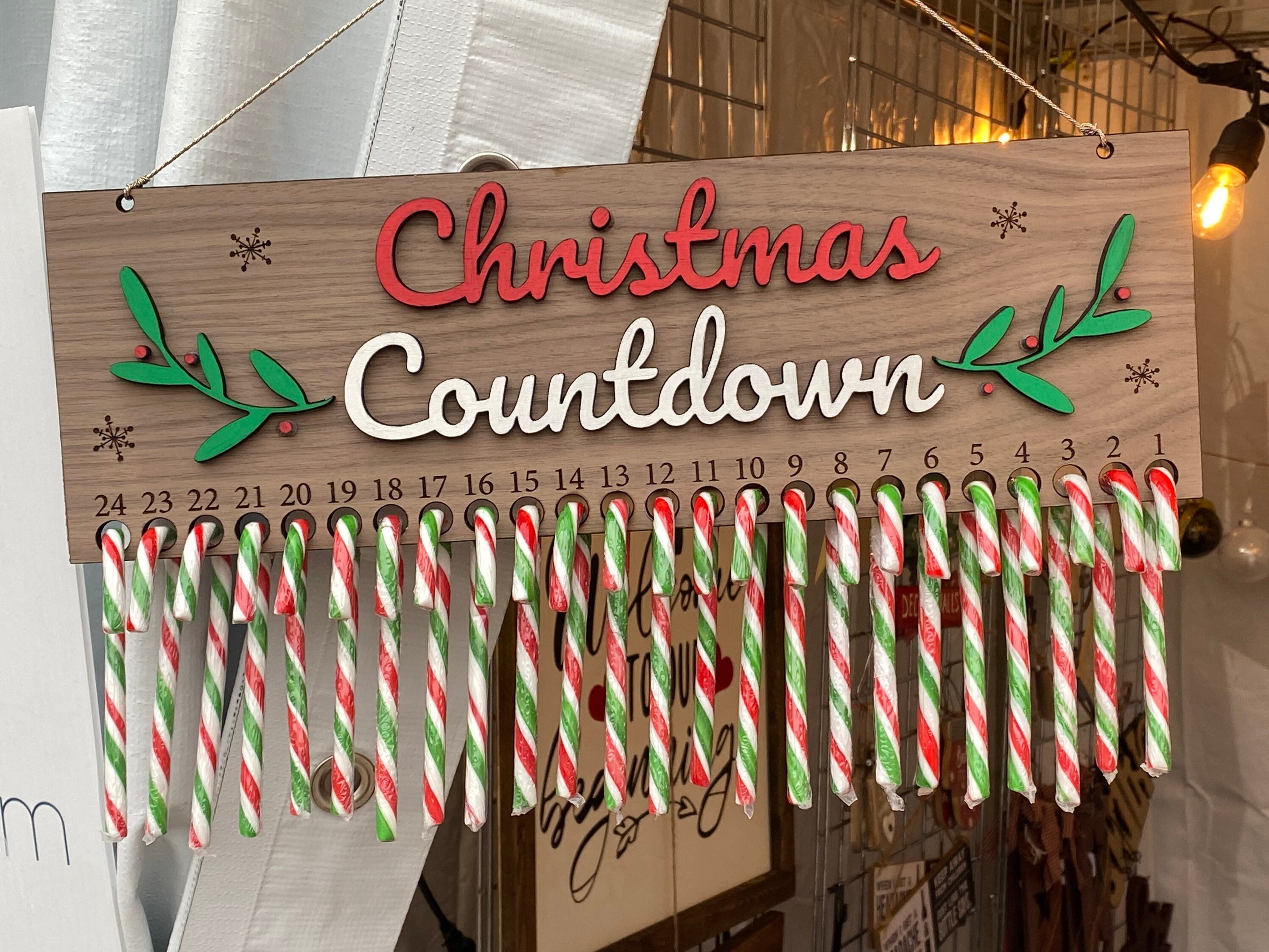 Candy Cane Christmas Countdown Advent Calendar Etsy Canada
