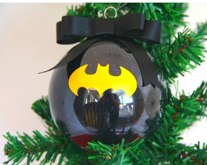 Batman Personalized Glitter Christmas Ornament
