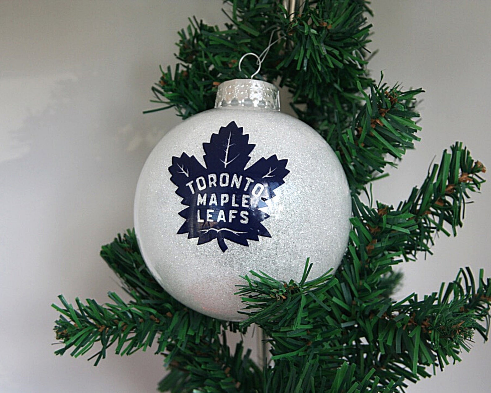Personalized Toronto Maple Leafs Glitter Christmas Ornament Etsy