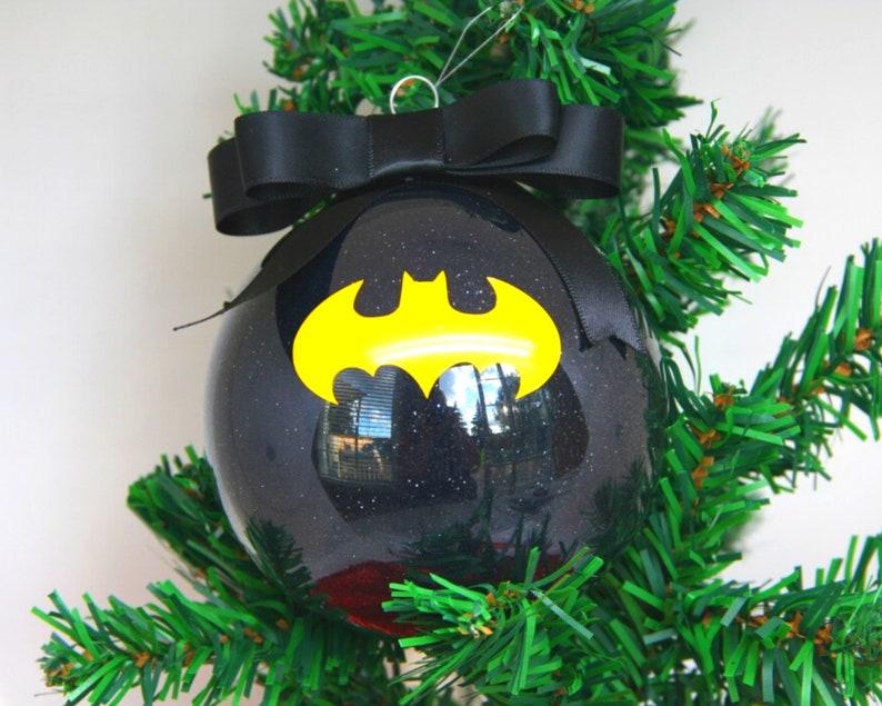 Batman Personalized Glitter Christmas Ornament