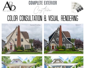 Complete EXTERIOR House Consultation- Exterior Color Palette - Exterior Selections Ashlee Brooke Design