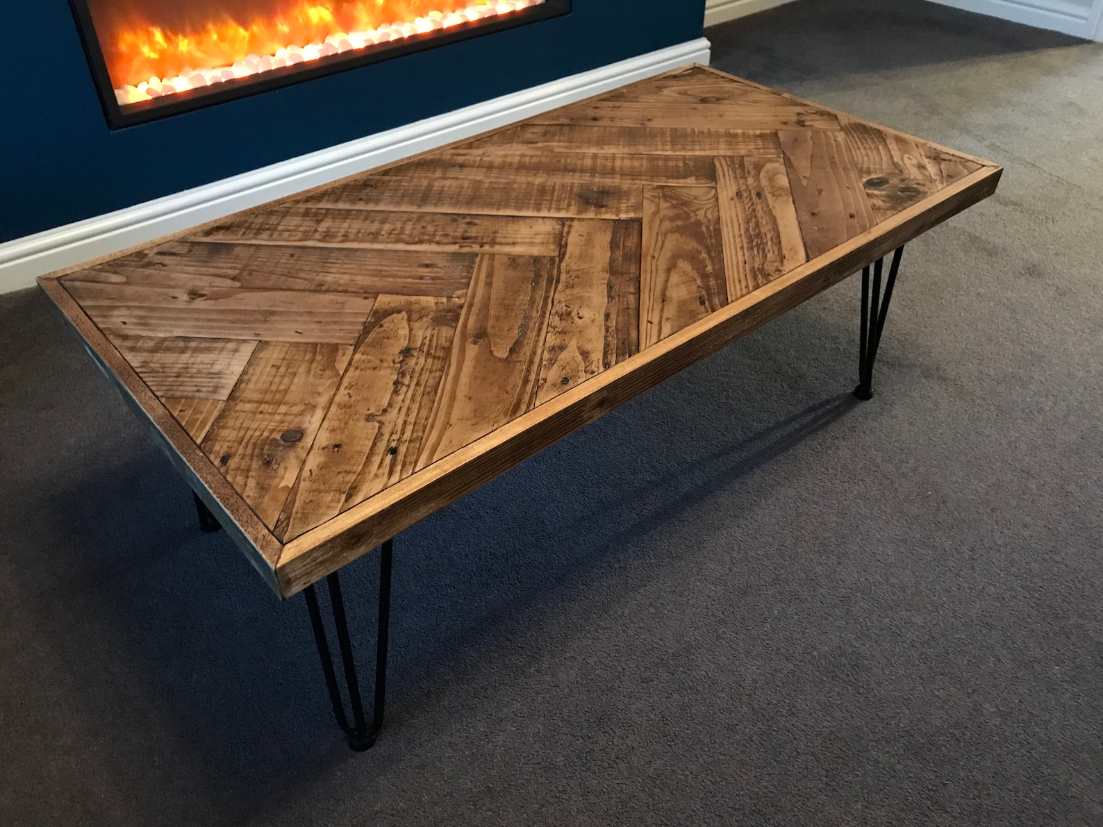 Handmade Reclaimed Herringbone Coffee Table Etsy