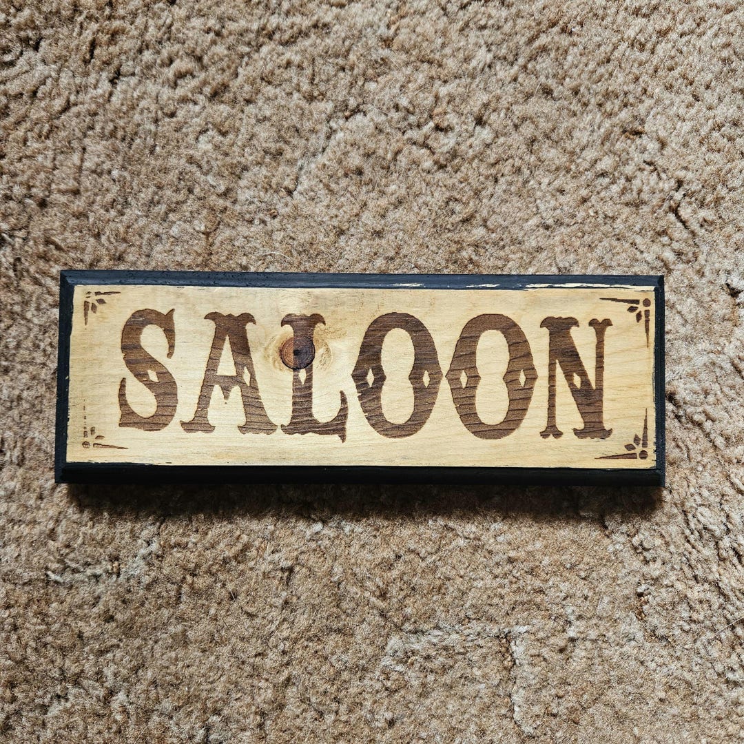 Rustic Saloon Sign Rustic Designed Wooden Saloon Sign Home Office Miniature Collection - Etsy