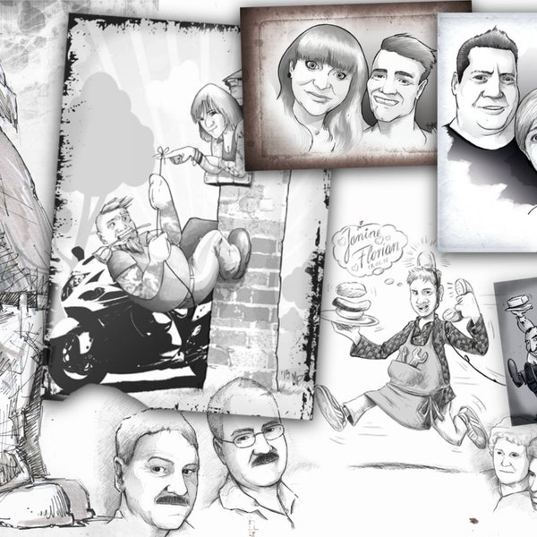 Zeichnung Persönlich Karikatur vom Foto digital Comic von Person Comicfigur Comiccharacter Handzeichnung Comicportrait Portrait
