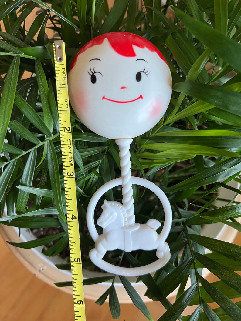 Rocking Rattle Vintage Plastic Kitschy Faced Rattle - Etsy