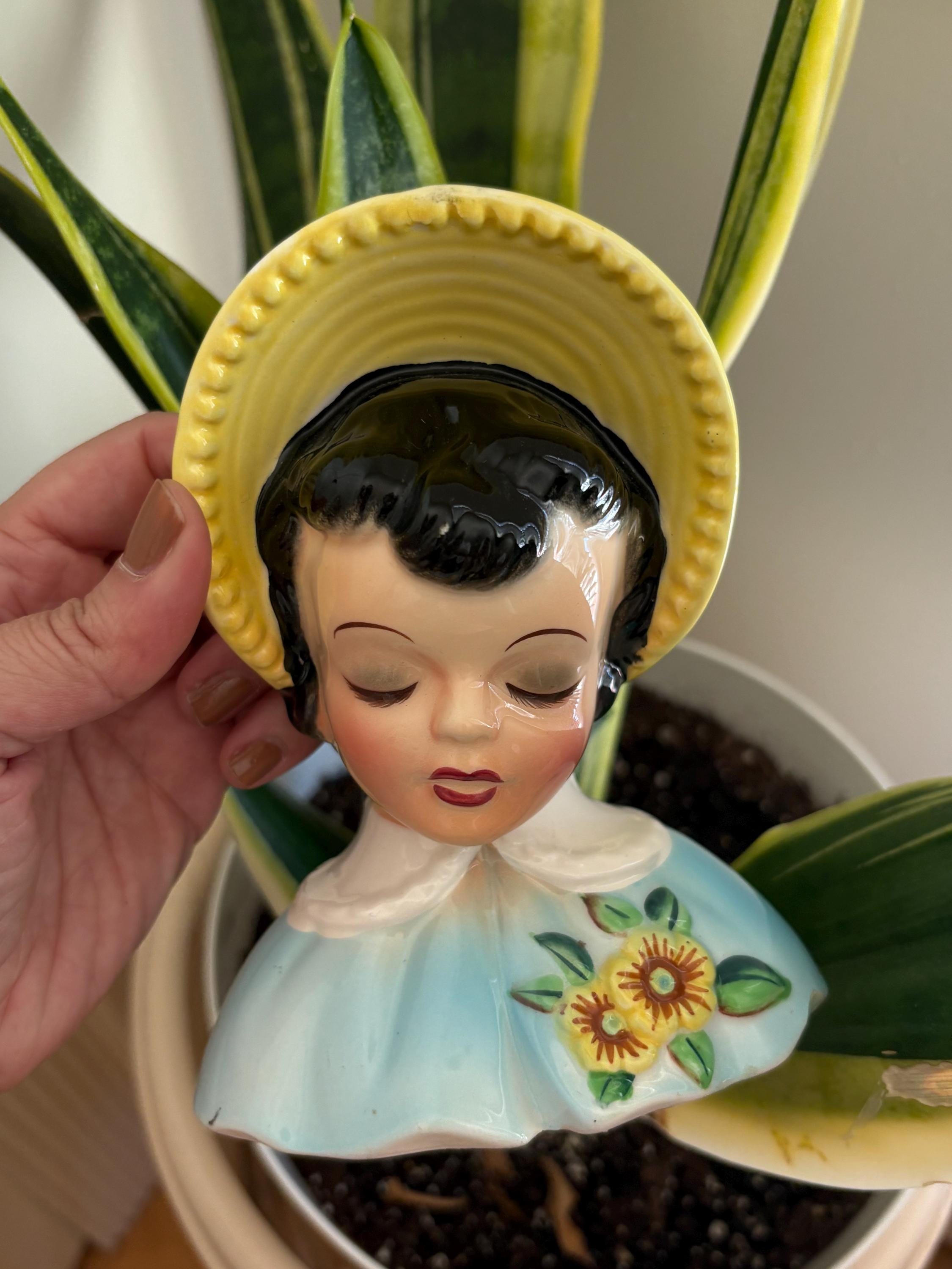 Napco Vintage Lady Head Vase - Etsy