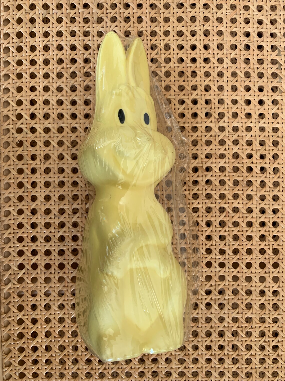 Vintage Yellow Easter Bunny Blow Mold Bank Etsy