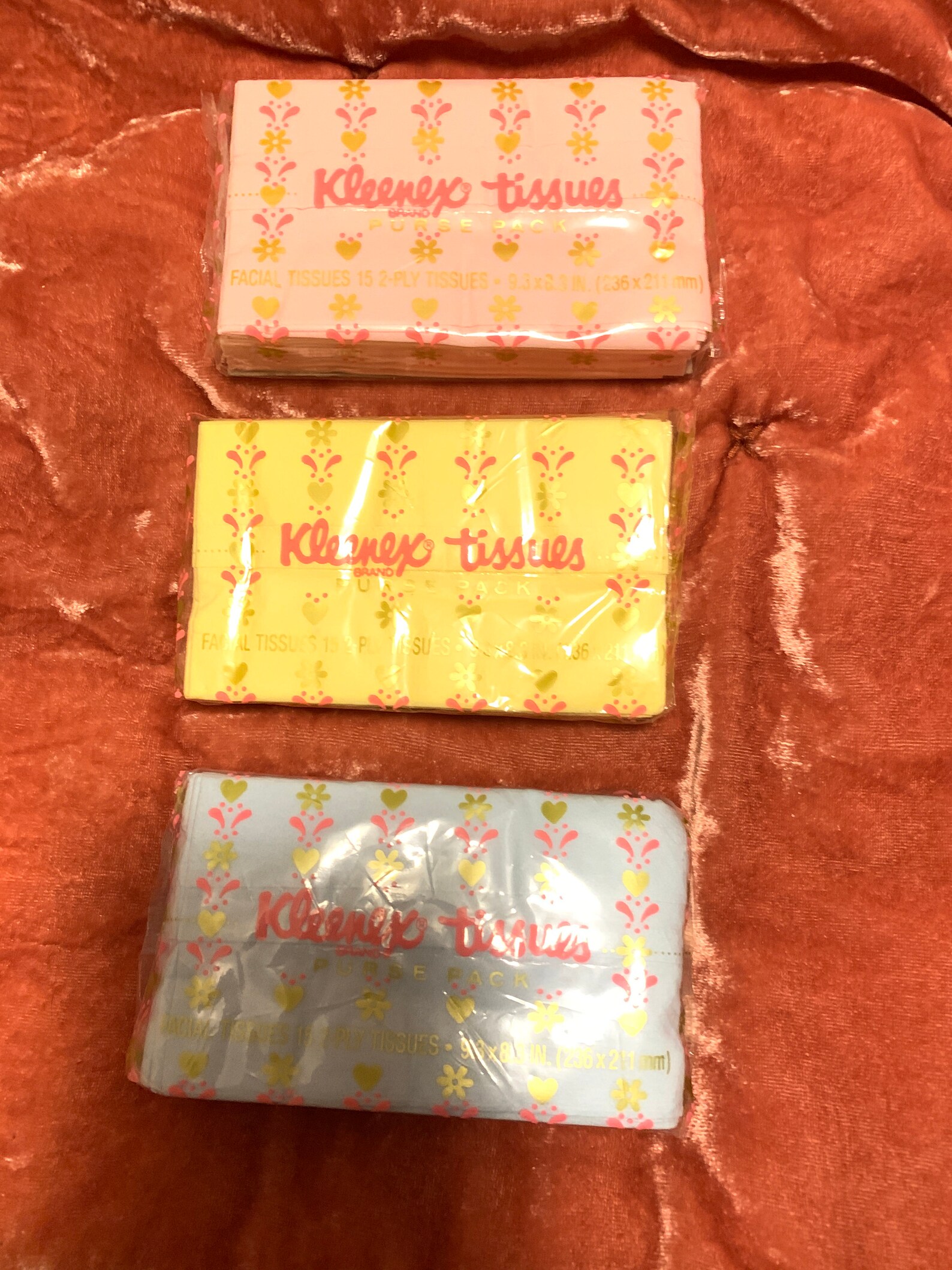 Vintage Kleenex Tissue Packs 1980s Yellow Blue Pink CHOOSE Etsy