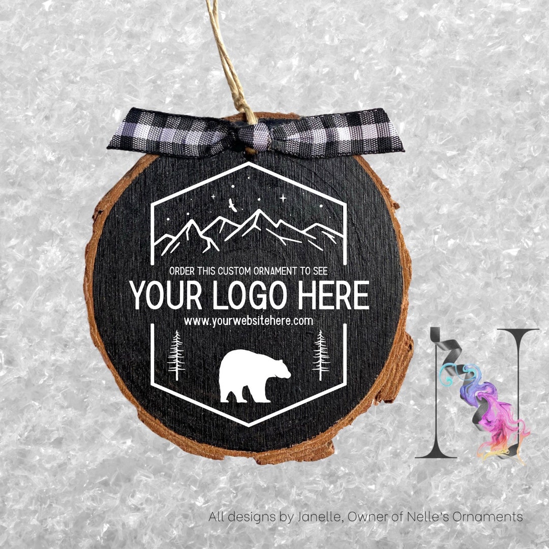 Your Custom Logo Ornament Wood Slice Ornament Rustic Wood Ornaments