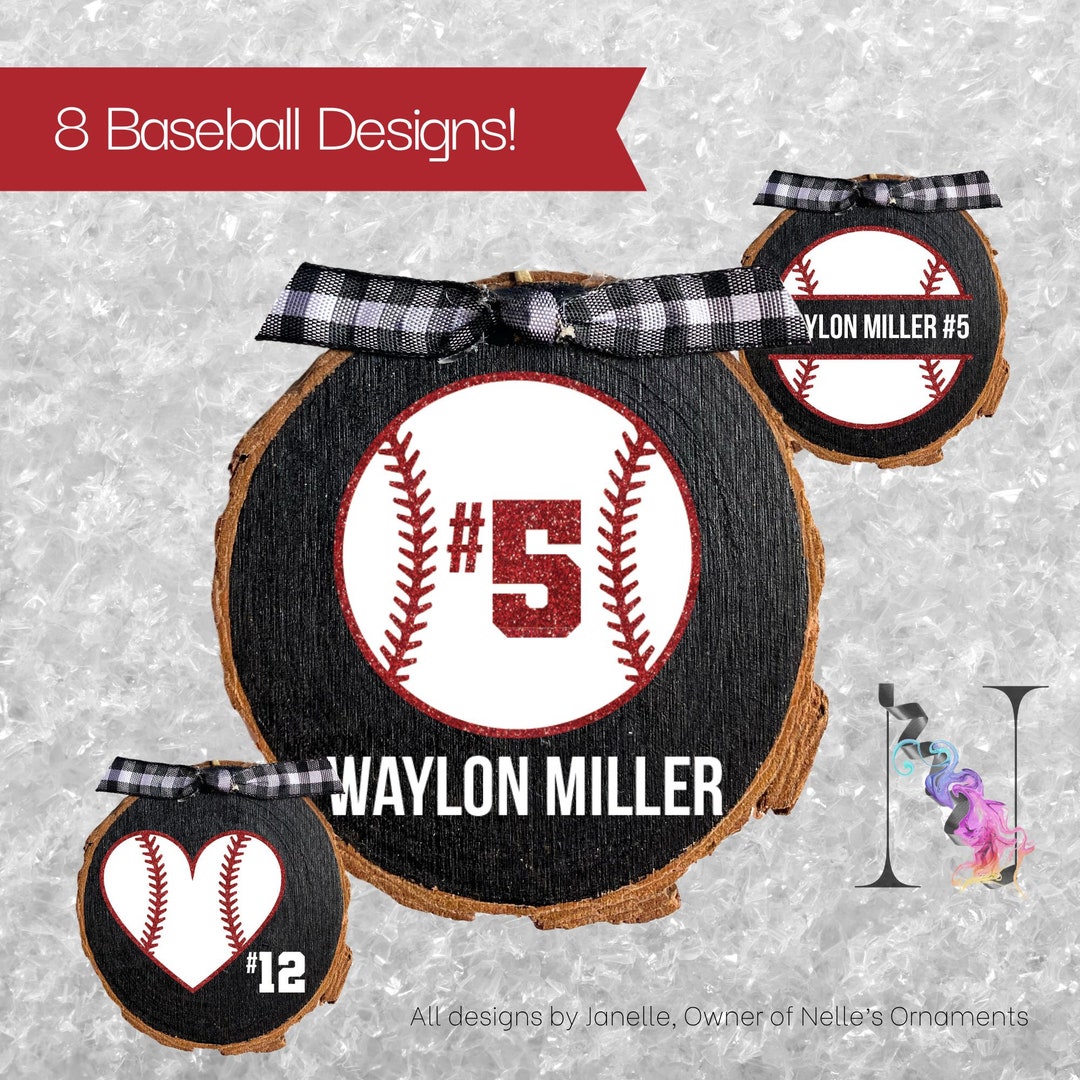 Baseball Ornament Wood Slice Ornament Softball Ornament Gift for