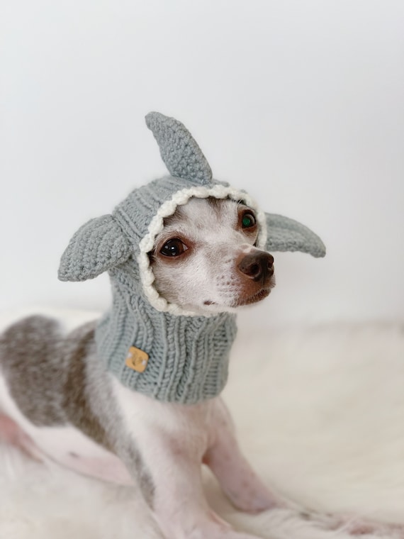 Shark Dog Snood Shark Dog Beanie Halloween Dog Costume Knit Dog Beanie Fish Cat Hat Dog Ear Warmer Shark Dog Hat Great White Pet Hat Etsy Canada