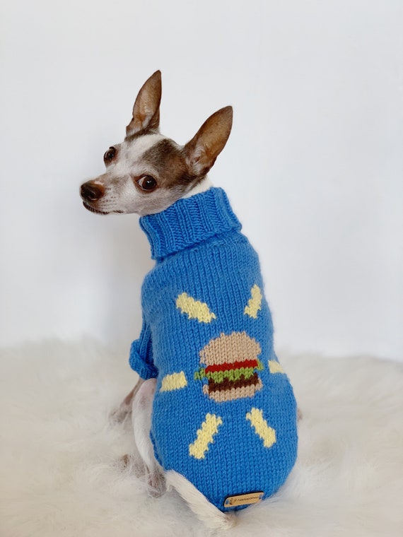 Sweater Hamburger With Fries Dog 