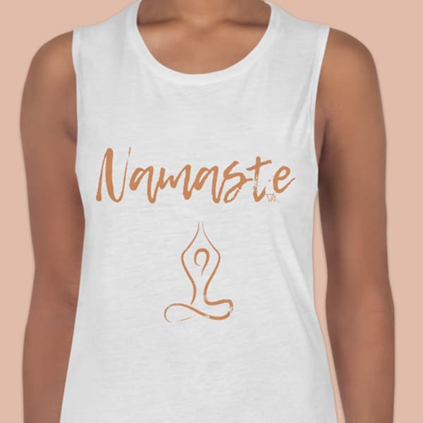 Namaste Bouddha MeditationShirt, Yoga Clothes, Yoga  Tank Top, Workout Shirt, Vinyasa Top, gipsy boho clothing, meditation shirt