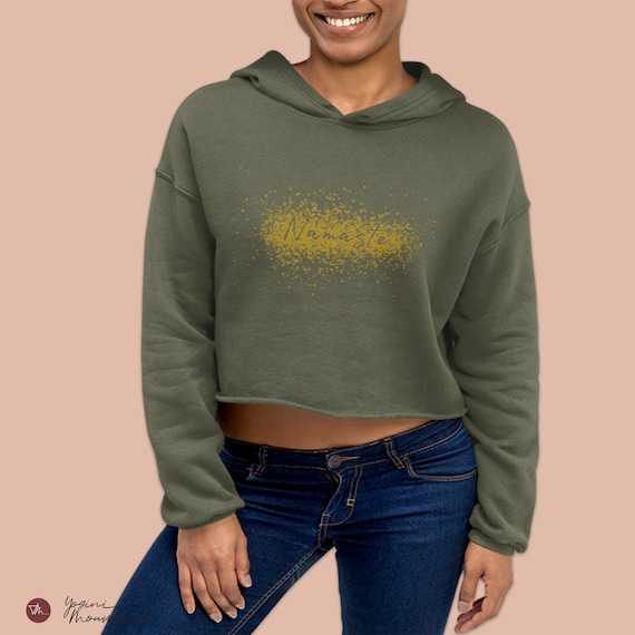 Namaste Splash Cropped Hoodie With Trendy Hoodie for Yoga at Home