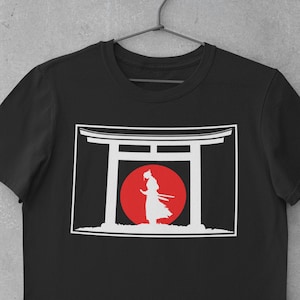 Japanese Gate Samurai Shirt, Unisex Tee, Shinto Shirt, Japanese Gate TShirt, Samurai Warrior T-Shirt, Shinto Buddhist Shirt, Bushido Japan