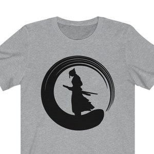 Zen Enso Circle Samurai T-Shirt, Mens Womens, Japanese Kanji Shirt, Samurai Warrior, Ying-Yang, yoga gift, Enso Circle Print, Asian Tee