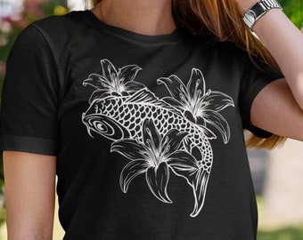 Camiseta De Caligrafía Japonesa De Carpa Koi: Caligrafía Japonesa, Ropa