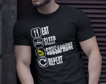 Eat Sleep Sousaphone Shirt, Unisex Tee, Sousaphone Shirt, Sousaphone Player T-Shirt, Sousaphone Player Gift, Marching Band T Shirt, Funny