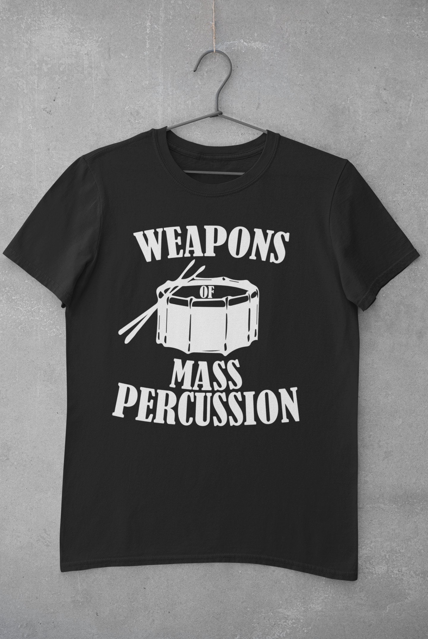 Weapons of Mass Percussion Shirt, Unisex Tee, Drum Line Tshirt